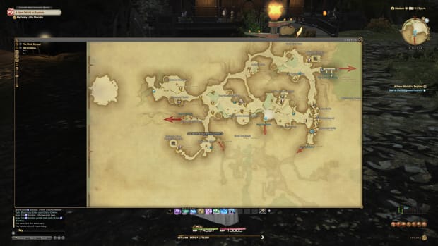A map image showing where to start the FFXIV Pictomancer quest