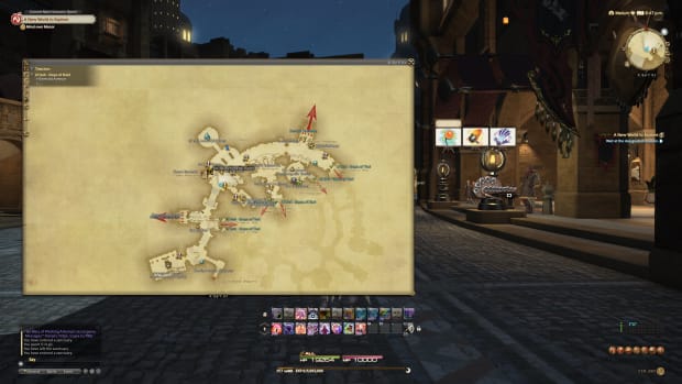 A map showing where to find the Viper unlock location in FFXIV