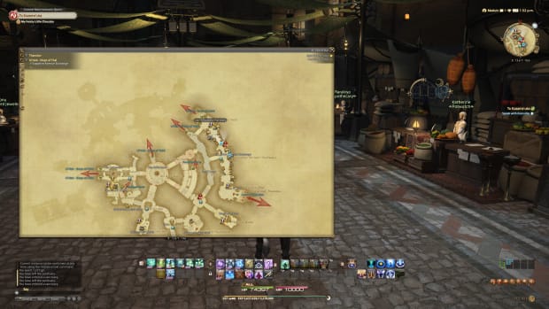 A map image showing where to pick up FFXIV's Fantasia quest