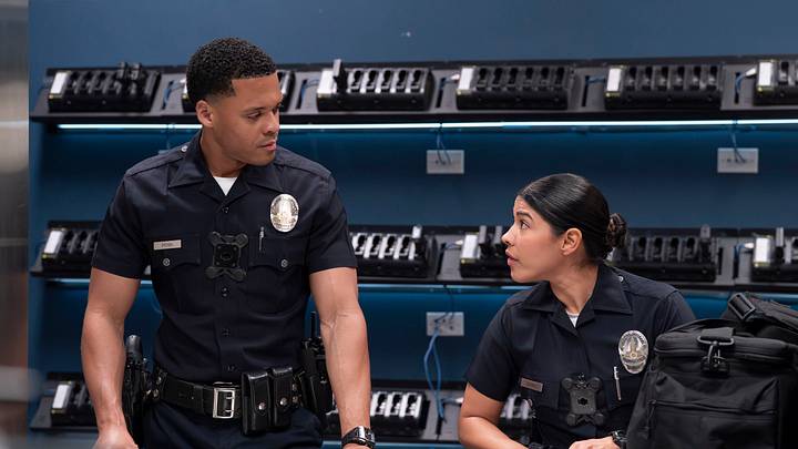 THE ROOKIE - “The Bandit” - (Disney/Mike Taing) 
DERIC AUGUSTINE, LISSETH CHAVEZ