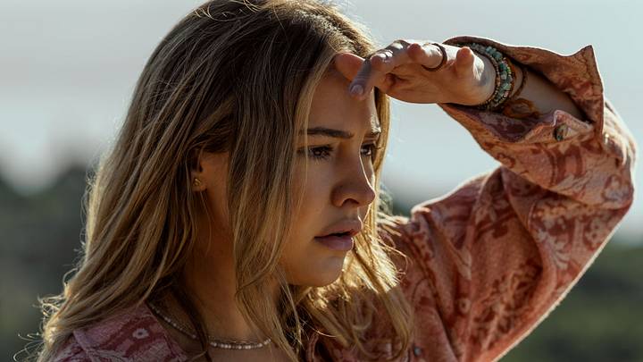Outer Banks. Madelyn Cline as Sarah Cameron in episode 509 of Outer Banks. Cr. Jackson Lee Davis/Netflix © 2026