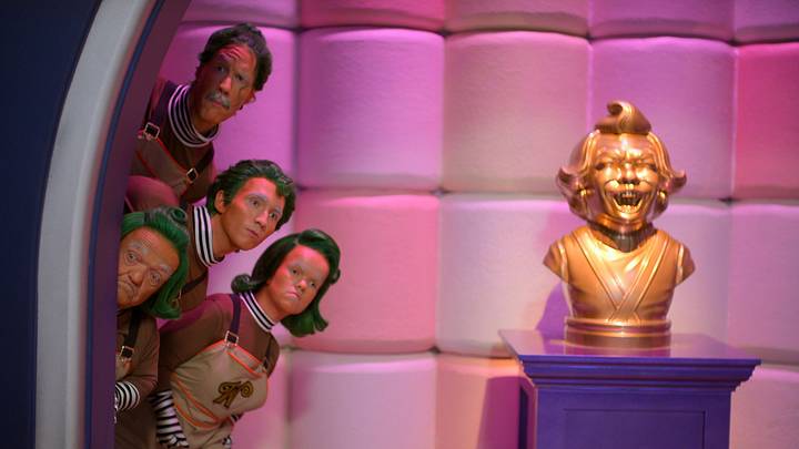 WONKA'S THE GOLDEN TICKET. (L to R) Rusty Goffe, Mitchell Marion, Ash Magic, and Tiffany in Episode 108 of WONKA'S THE GOLDEN TICKET. 