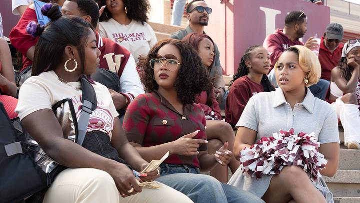 A Different World – Season 1. (L to R) Alijah Kai as Rashida, Maleah Joi Moon as Deborah, Kennedi Reece as Hazel in Episode 102 of A Different World. Cr. Daniel Delgado Jr/Netflix © 2026