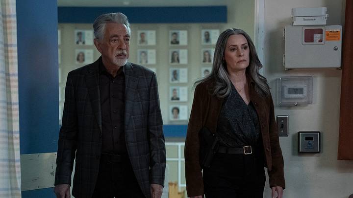 Joe Mantegna as David Rossi and Paget Brewster as Emily Prentiss in Criminal Minds: Evolution, episode 1, season 19 streaming on Paramount+, 2026. Photo Credit: Justin Lubin/Paramount+