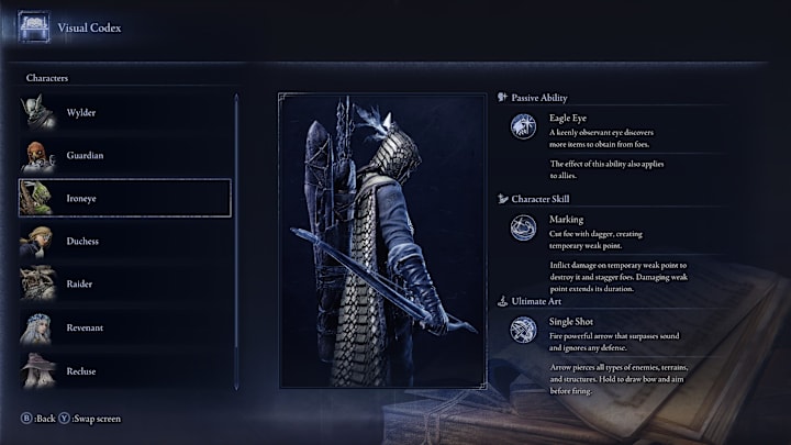 Ironeye's ability screen in Elden Ring Nightreign