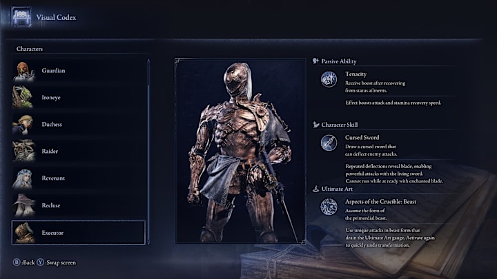 Executor's ability screen in Elden Ring Nightreign