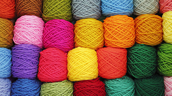 Colorful balls of yarn