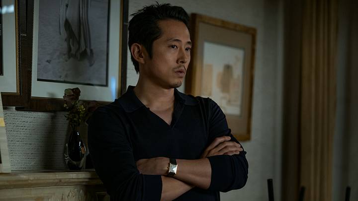 ANIMALS. Steven Yeun as Sam in Animals. Cr. Warrick Page/Netflix © 2026.