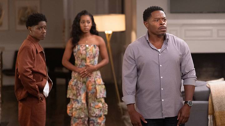 All American -- “The Truth” -- Image Number: ALA805_0118 -- Pictured: Bre-Z as Coop, Alexis Chikaeze as Amina and Kareem J. Grimes as Preach. 