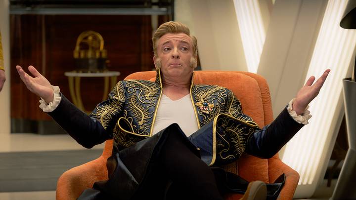 Rhys Darby as Trelane in Star Trek: Strange New Worlds, episode 7, season 4, streaming on Paramount+, 2026. Photo Credit: Christos Kalohoridis/Paramount+