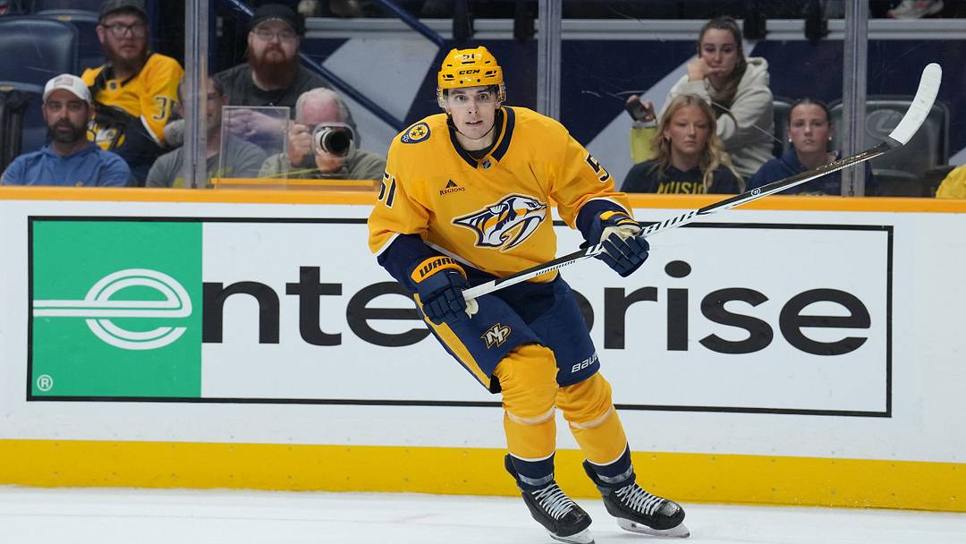 Vitali Pinchuk skates for the Predators in preseason.