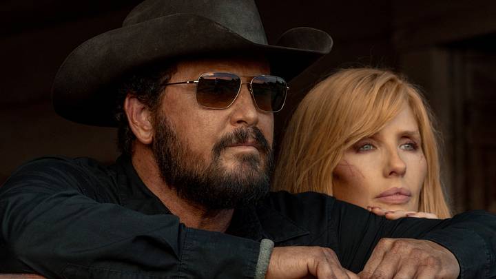 L-R: Cole Hauser as Rip Wheeler and Kelly Reilly as Beth Dutton in Dutton Ranch, episode 1, season 1, streaming on Paramount+, 2026