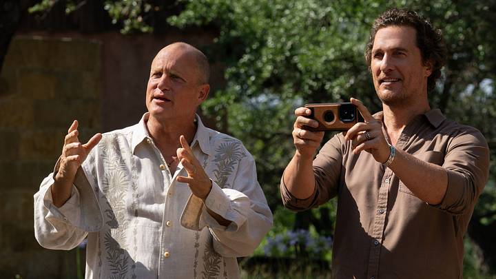 Woody Harrelson and Matthew McConaughey in "Brothers," now streaming on Apple TV.
