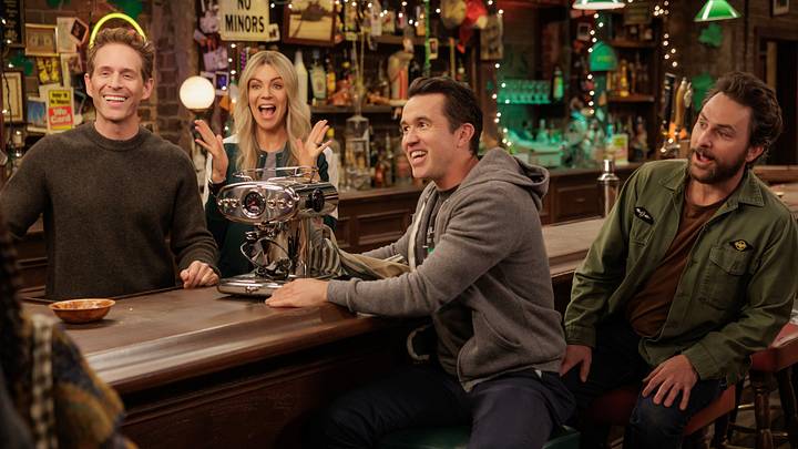 IT’S ALWAYS SUNNY IN PHILADELPHIA — “The Gang F***s Up Abbott Elementary” — Season 17, Episode 1 — Pictured (L-R): Glenn Howerton as Dennis, Kaitlin Olson as Dee, Rob McElhenney as Mac, Charlie Day as Charlie. CR: Steve Swisher/FX