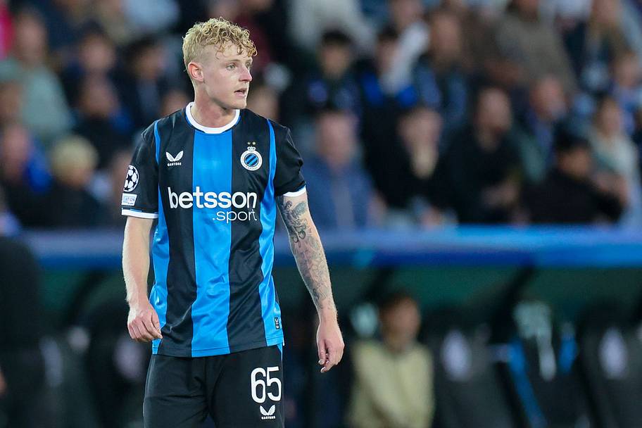 Joaquin Seys of Club Brugge KV looks dejected during the UEFA Champions League.