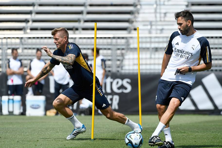 Toni Kroos and Davide Ancelotti