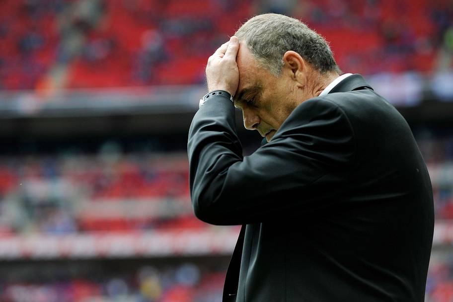 Avram Grant, manager of Portsmouth, during the FA Cup sponsored by E.ON Final match.