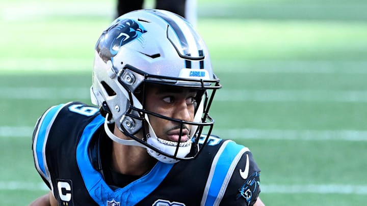 Carolina Panthers quarterback Bryce Young looks to throw a pass. Carolina Panthers quarterback Bryce Young looks to throw a pass.
