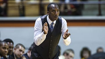 Dec 15, 2012; Blacksburg, VA, USA; Georgia Southern Eagles head coach Charlton Young on the sidelines during the game against the Virginia Tech Hokies at Cassell Coliseum. Mandatory Credit: Peter Casey-Imagn Images
