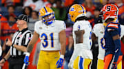 Oct 18, 2025; Syracuse, New York, USA; Pittsburgh Panthers linebacker Nick Lapi (31) reacts to a defensive play during the first half against the Syracuse Orange at the JMA Wireless Dome. Mandatory Credit: Rich Barnes-Imagn Images