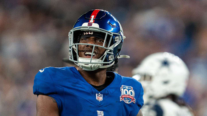 Giants wide receiver Malik Nabers, set to return Sunday.