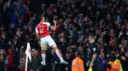 William Saliba fittingly took to the skies to celebrate Arsenal's win against Burnley