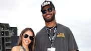 Sydney and Fred Warner on the red carpet for the NASCAR Cup Series Toyota/Save Mart 350