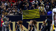 Jan 7, 2024; New Orleans, Louisiana, USA;  New Orleans Saints fans celebrate a touchdown against the