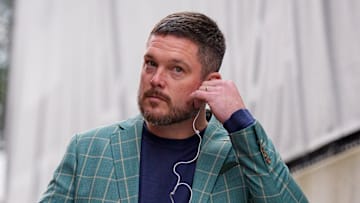 Oregon head coach Dan Lanning arrives at the field as the Oregon Ducks take on the Washington Huskies on Nov. 29, 2025, at Husky Stadium in Seattle, Washington.