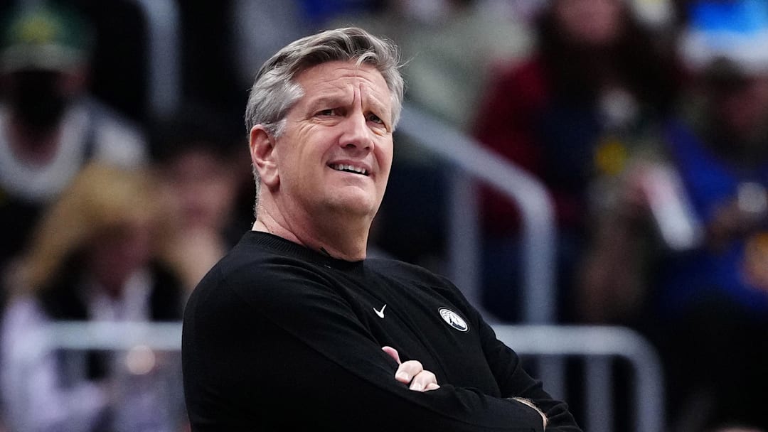 Dec 25, 2025; Denver, Colorado, USA; Minnesota Timberwolves head coach Chris Finch reacts against the Denver Nuggets during the first half at Ball Arena. Mandatory Credit: Ron Chenoy-Imagn Images Dec 25, 2025; Denver, Colorado, USA; Minnesota Timberwolves head coach Chris Finch reacts against the Denver Nuggets during the first half at Ball Arena. Mandatory Credit: Ron Chenoy-Imagn Images