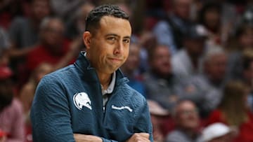 Nov 14, 2023; Tuscaloosa, Alabama, USA;  South Alabama head coach Richie Riley watches his team play against Alabama at Coleman Coliseum. Mandatory Credit: Gary Cosby Jr.-Imagn Images