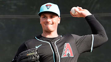 Arizona Diamondbacks pitcher Tommy Henry during spring training workouts at Salt River Fields at Talking Stick on Feb. 14, 2025, in Scottsdale.