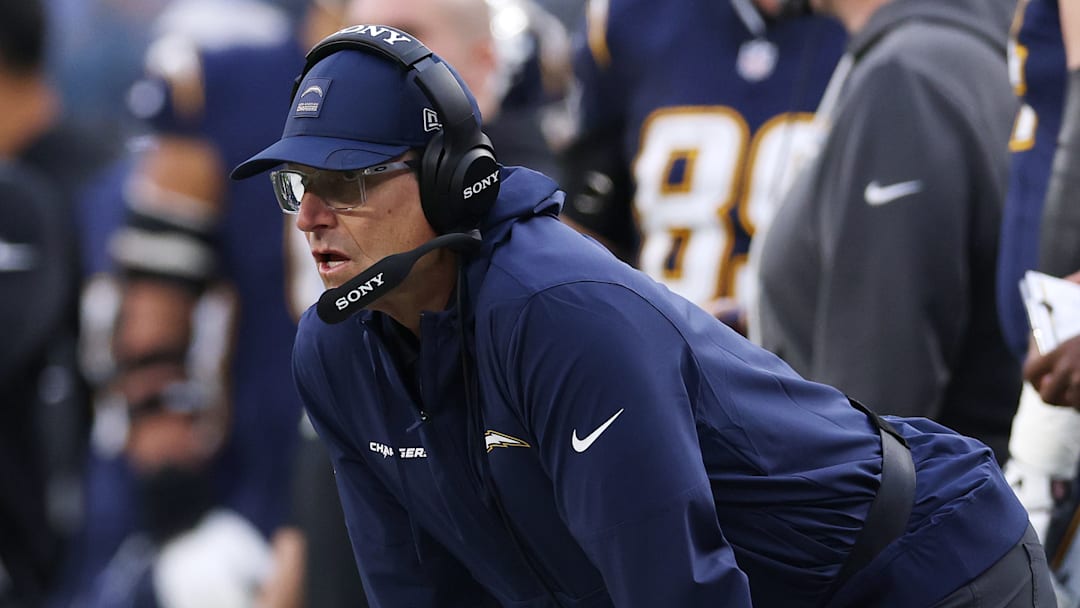 Los Angeles Chargers head coach Jim Harbaugh Los Angeles Chargers head coach Jim Harbaugh