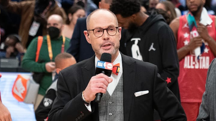Ernie Johnson at the NBA All-Star Game on Feb. 20, 2022.