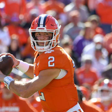 Clemson quarterback Cade Klubnik played through a sprained ankle injury against Duke this past weekend, throwing for almost 400 yards and two touchdowns. 