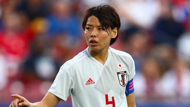 Japan defender Saki Kumagai (4) during the match against United States in the 2020 She Believes Cup soccer series.