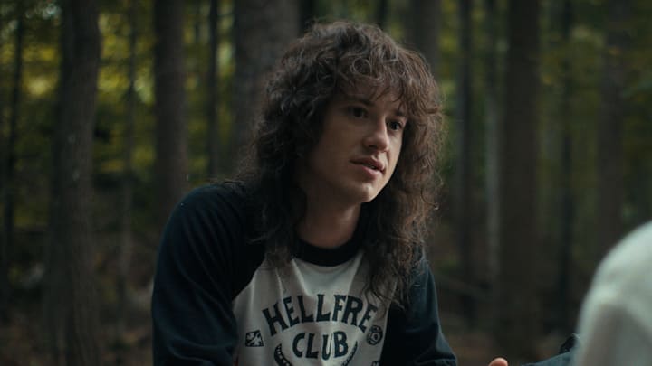 STRANGER THINGS. Joseph Quinn as Eddie Munson in STRANGER THINGS. Cr. Courtesy of Netflix © 2022