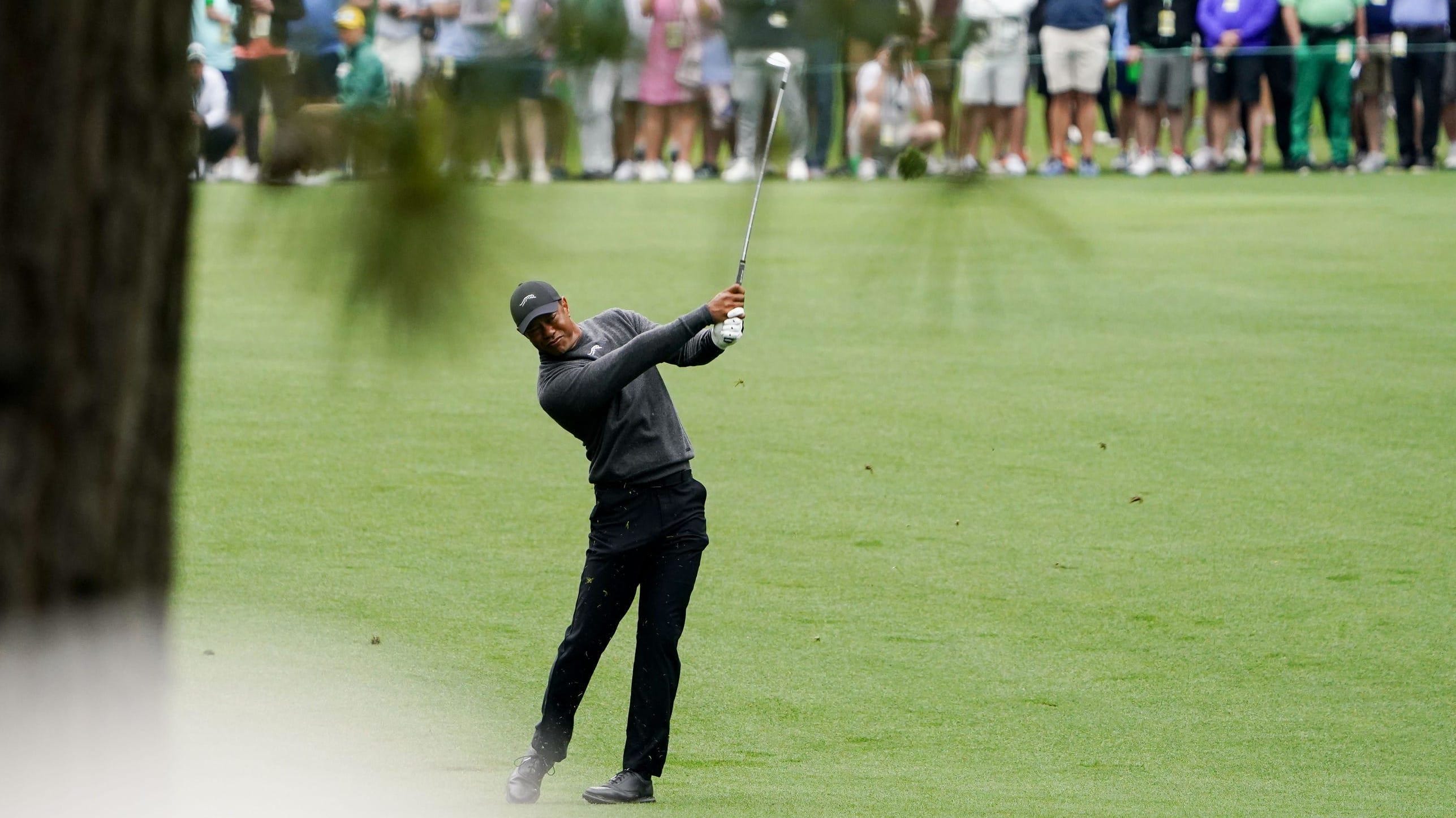 Tiger Woods plays Augusta National prior to the 2024 Masters.