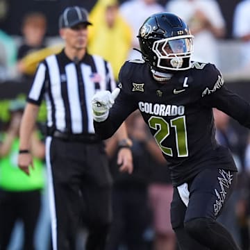 Aug 29, 2024; Boulder, Colorado, USA; Colorado Buffaloes safety Shilo Sanders (21) during the first half against the North Dakota State Bison at Folsom Field.