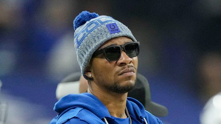 Indianapolis Colts quarterback Anthony Richardson watches play