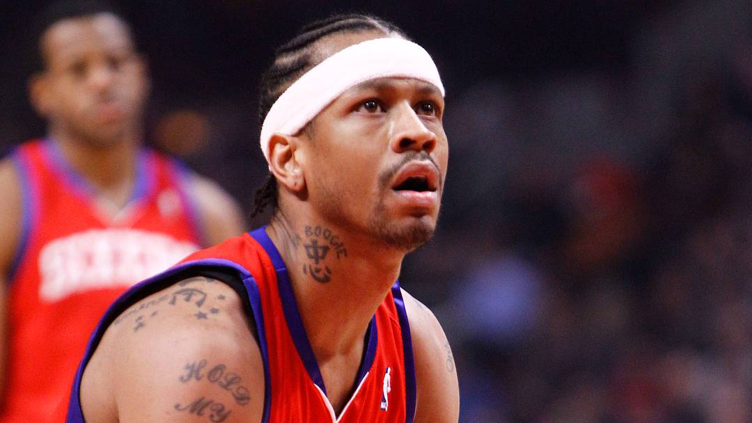 Feb 20, 2010; Chicago, IL, USA; Philadelphia 76ers guard Allen Iverson (3) shoots a free throw 