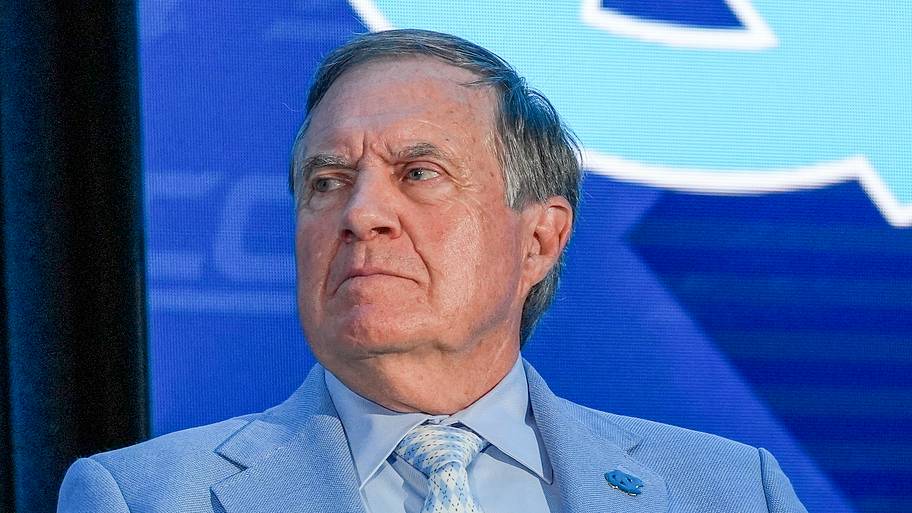 North Carolina head coach Bill Belichick, with the media during interviews at Hilton Charlotte Uptown.