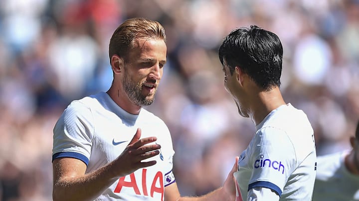 Harry Kane and Heug-Min Son during Kane's last ever game for the club 