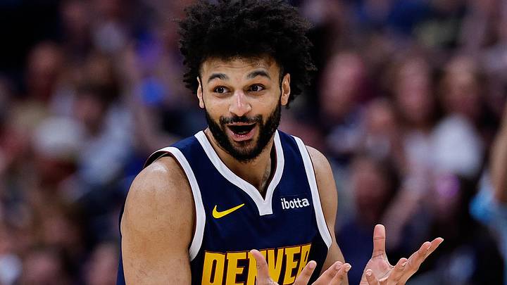 Mar 25, 2026; Denver, Colorado, USA; Denver Nuggets guard Jamal Murray (27) reacts after a play in the third quarter against the Dallas Mavericks at Ball Arena. Mandatory Credit: Isaiah J. Downing-Imagn Images
