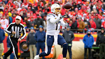 Los Angeles Chargers quarterback Philip Rivers throws a pass during the game against the Kansas City Chiefs at Arrowhead Stadium. 