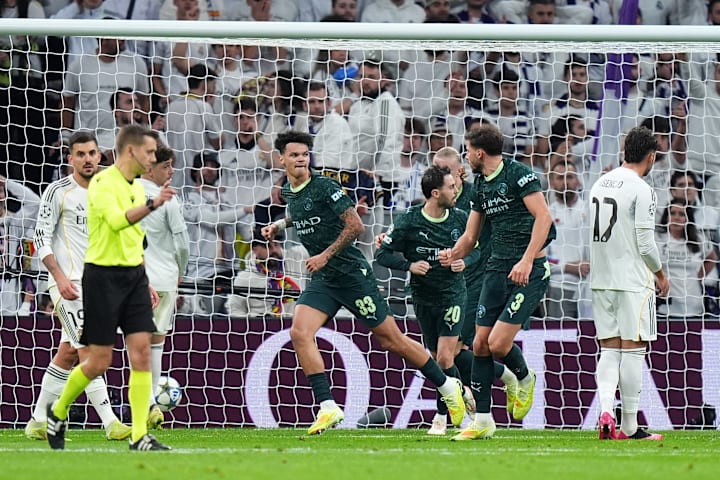 Nico O'Reilly after scoring vs. Real Madrid.