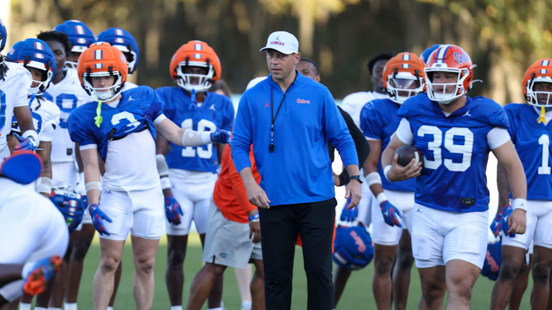 Florida head coach Jon Sumrall is in the middle of his first spring camp with the Gators.