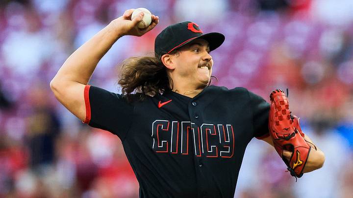 Cincinnati Reds starting pitcher Rhett Lowder (25) pitches