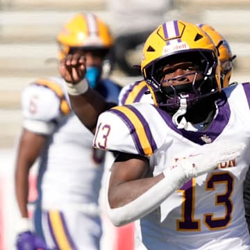 Dec 6, 2024; Birmingham, AL, USA; Cherokee County's Dylan Duncan (51) pursues Jackson's Ezavier Crowell (13) at Protective Stadium in the AHSAA 4A State Championship game.