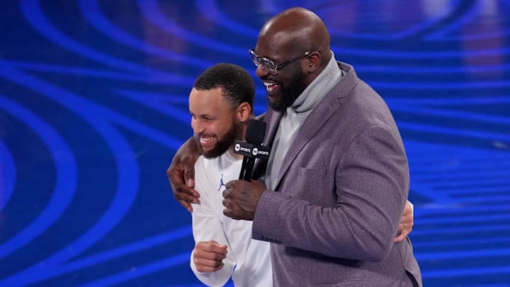 Stephen Curry wore Shaquille O’Neal’s Reebok Shaqnosis shoes ahead of a game against the Magic. Stephen Curry wore Shaquille O’Neal’s Reebok Shaqnosis shoes ahead of a game against the Magic.